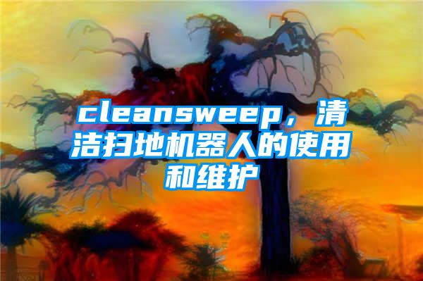 cleansweep，清洁扫地机器人的使用和维护