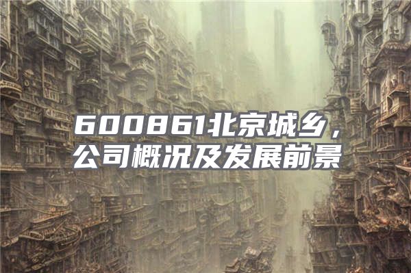 600861北京城乡，公司概况及发展前景